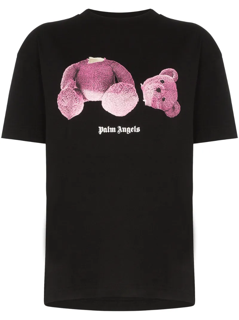 Palm Angels T-shirts PALM ANGELS T-SHIRT MIT TEDDY-PRINT - SCHWARZ