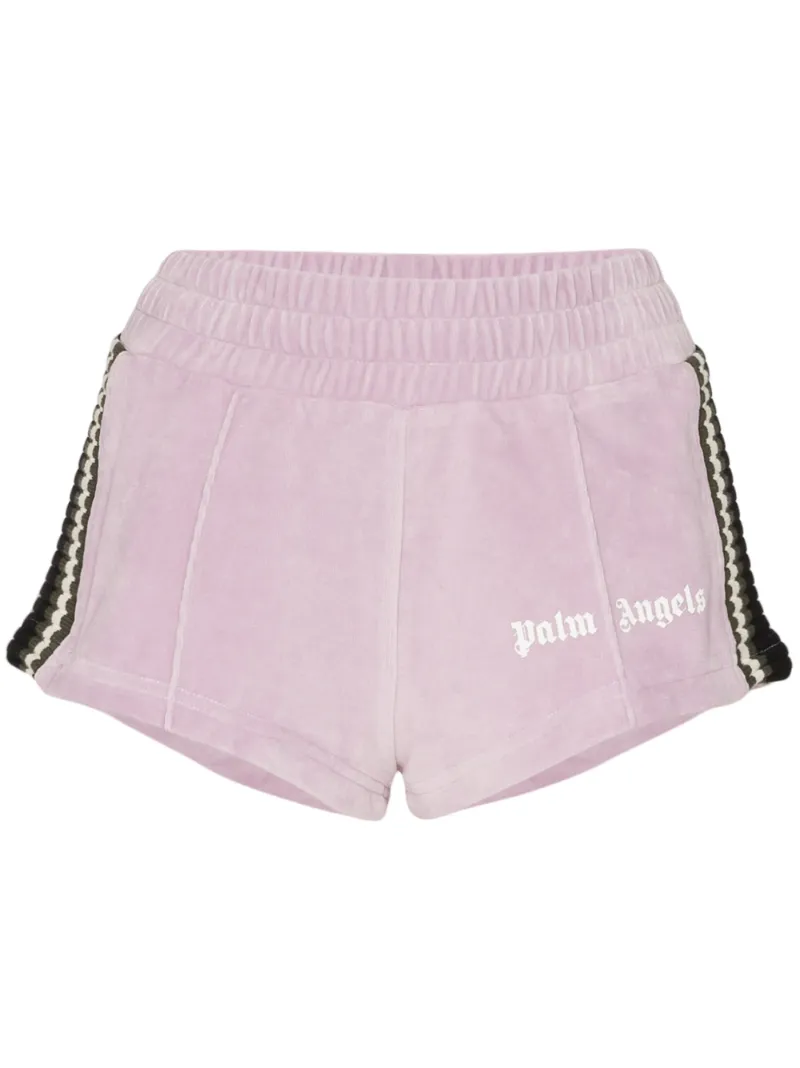 Palm Angels Shorts PALM ANGELS CHENILLE TRACK SHORTS - PURPLE