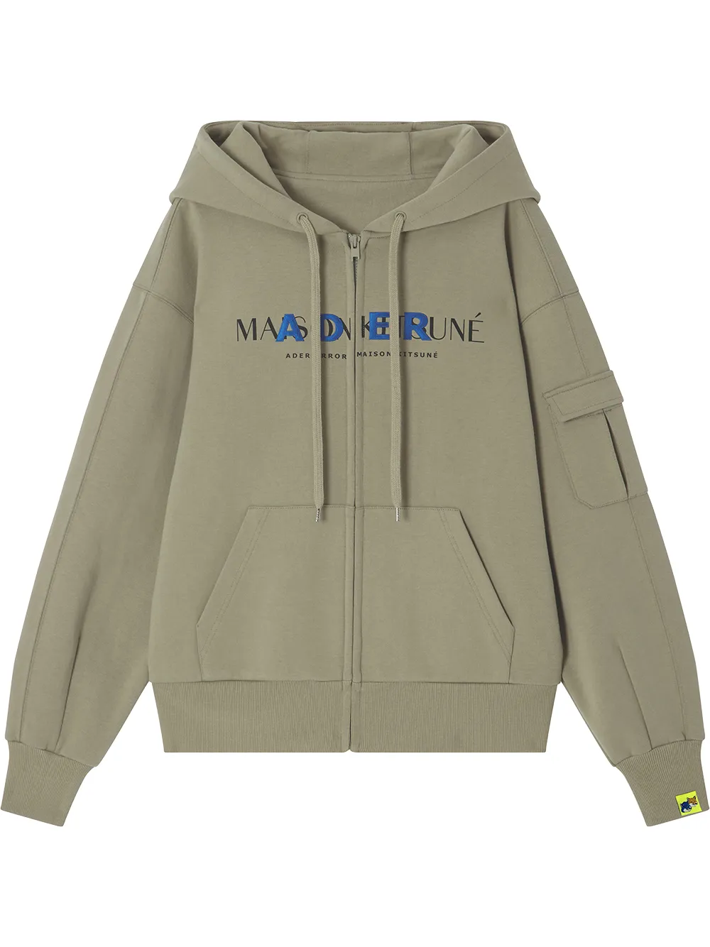 Maison Kitsuné Tops MAISON KITSUNÉ X ADER ERROR LOGO PRINTED HOODIE - GREEN
