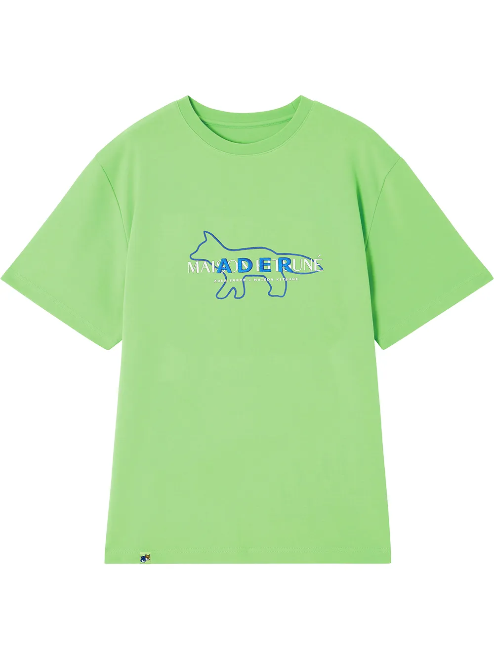 Maison Kitsuné T-shirts MAISON KITSUNÉ X ADER ERROR LOGO PRINTED T-SHIRT - GRÜN