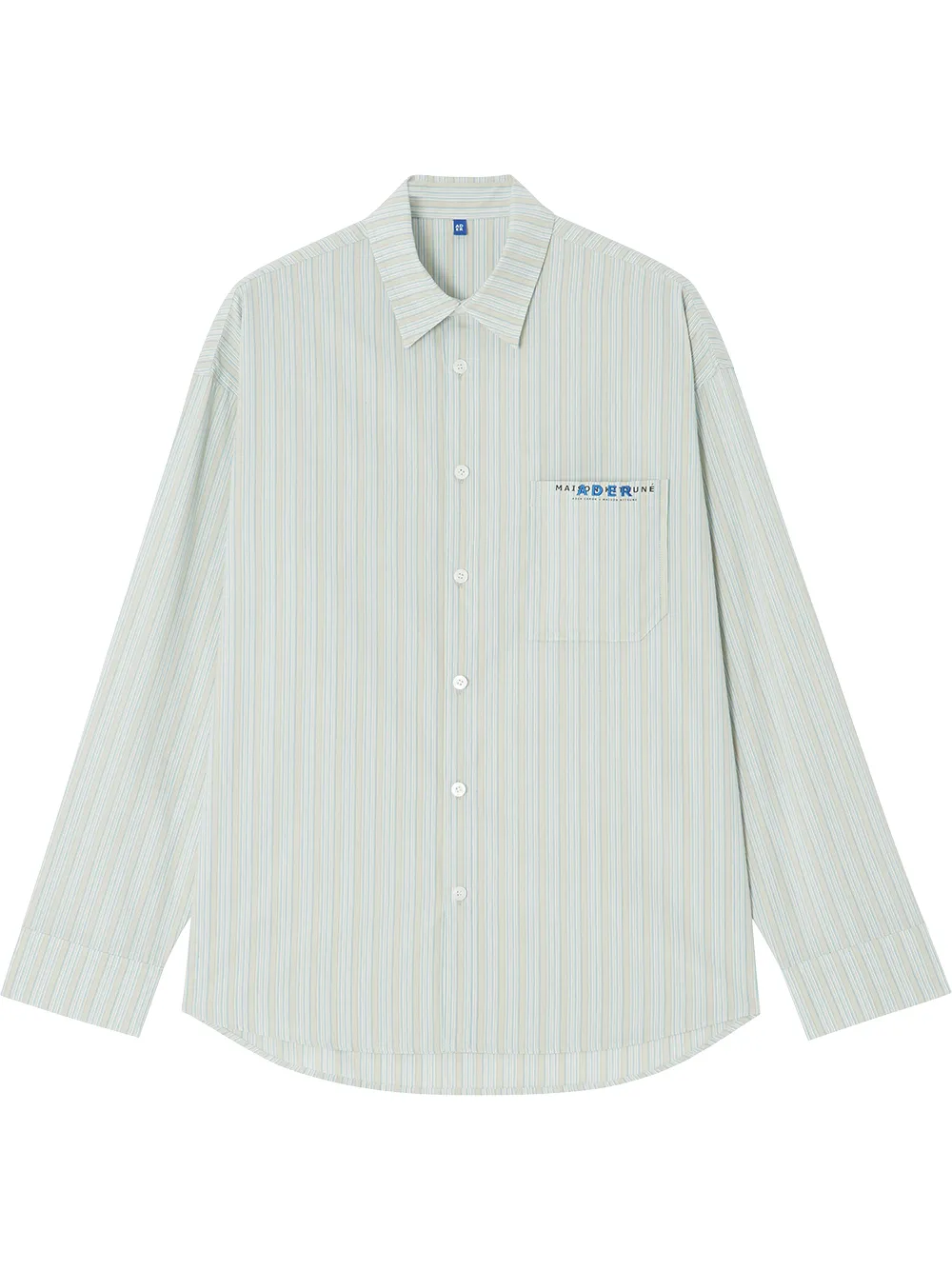 Maison Kitsuné T-shirts MAISON KITSUNÉ X ADER ERROR STRIPED SHIRT - GRÜN