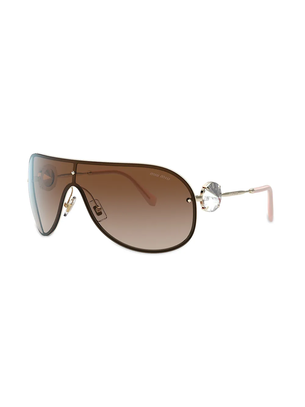 Miu Miu Eyewear Zonnebril met masker-stijl - Goud