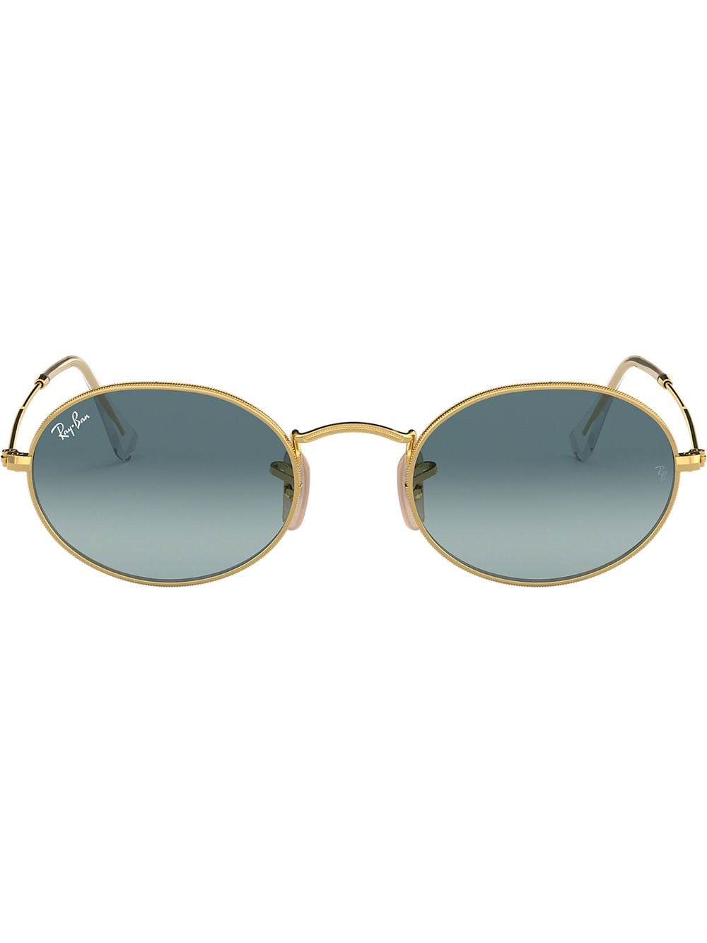 Shop Ray Ban Rb3547 Oval Sunglasses In Gold