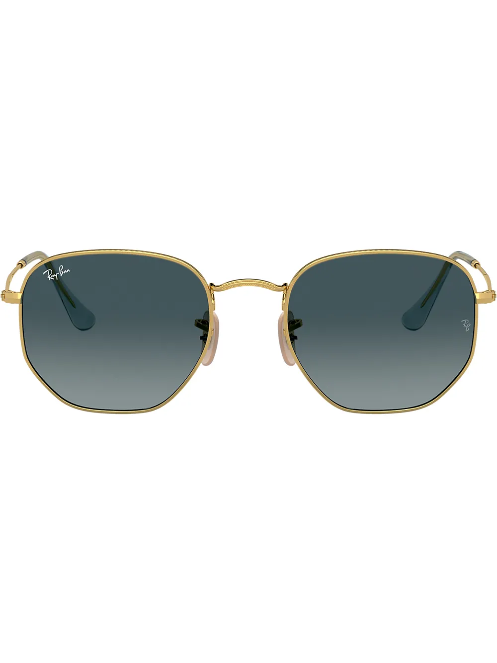 Shop Ray Ban Rb3548n Hexagonal Sunglasses In Gold