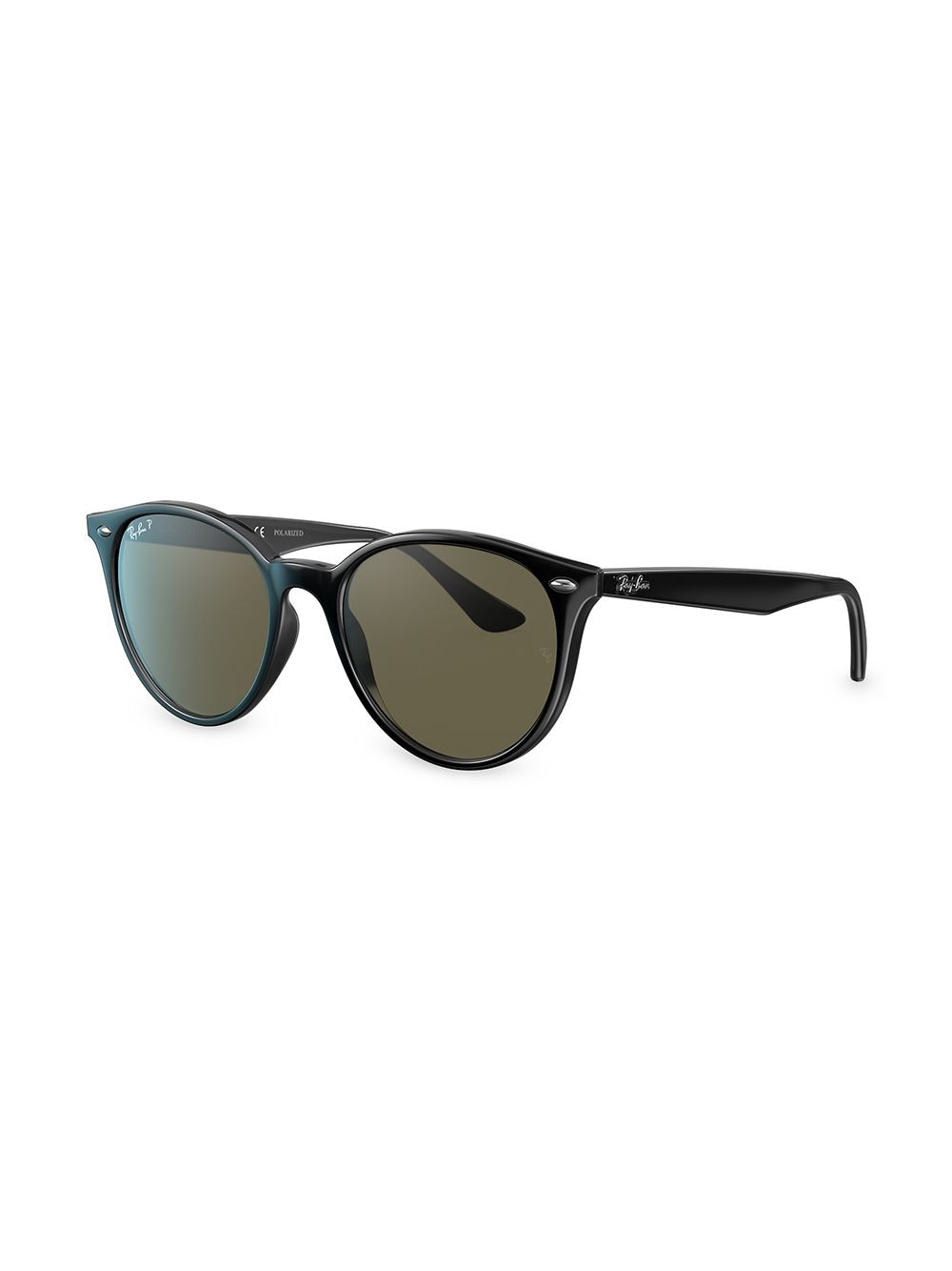 Shop Ray Ban Rb4305 Round Sunglasses In Black