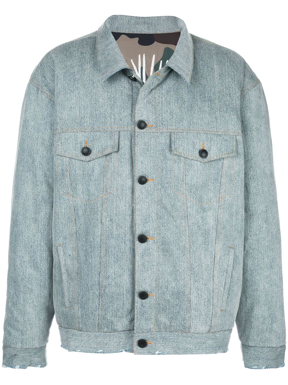 Shop Haculla Acid Wash Reversible Denim Jacket In Blue