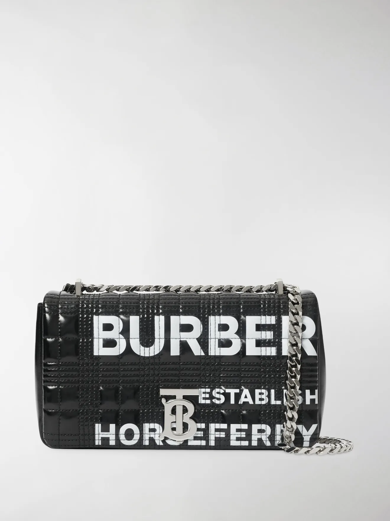 Burberry Horseferryprint quilted patentleather shoulder bag black MODES