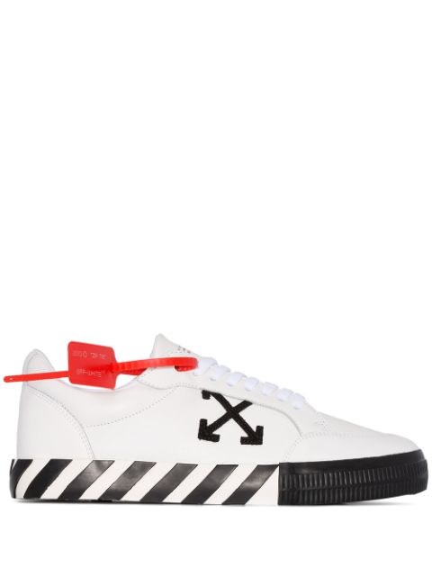 white striped vulcanized sneakers