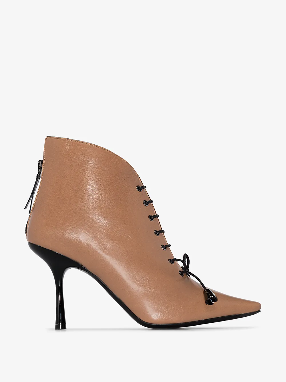 Fabrizio Viti Boots FABRIZIO VITI BROWN MAE 100 LACE-UP LEATHER ANKLE BOOTS