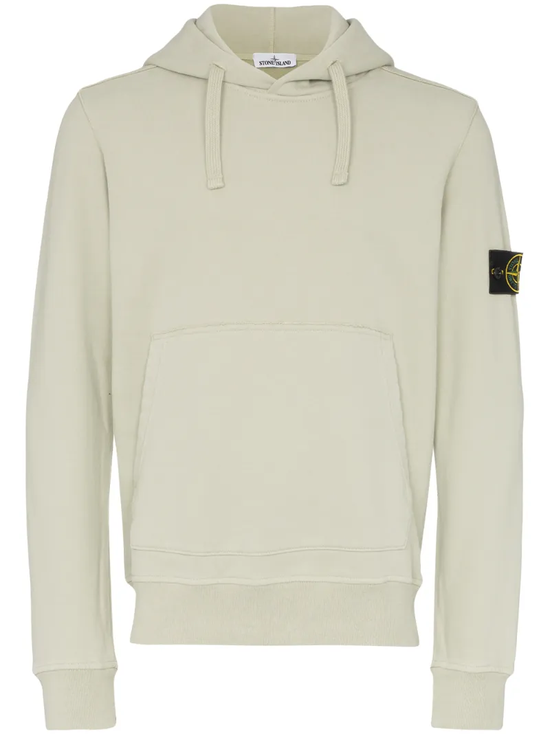 Stone Island Tops STONE ISLAND LOGO-PATCH HOODIE - GREEN