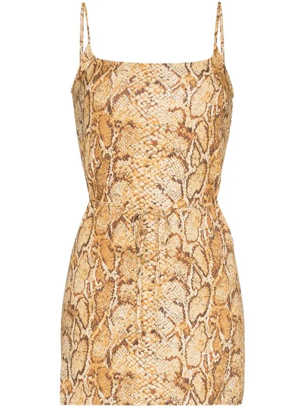 reformation snake print dress