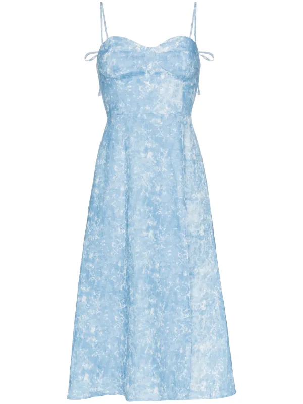 blue strappy midi dress