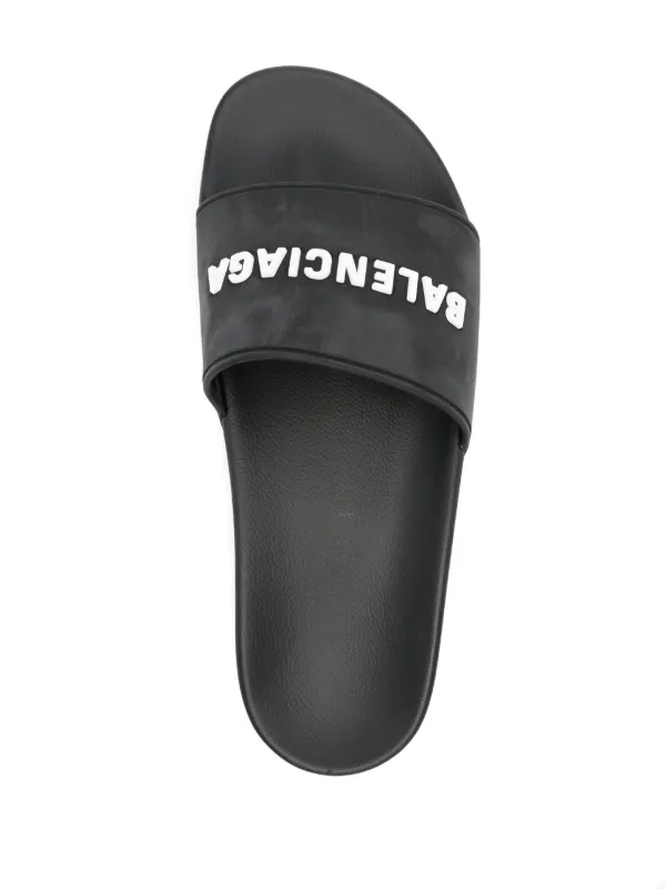 Balenciaga logo embossed Pool Slides Black FARFETCH