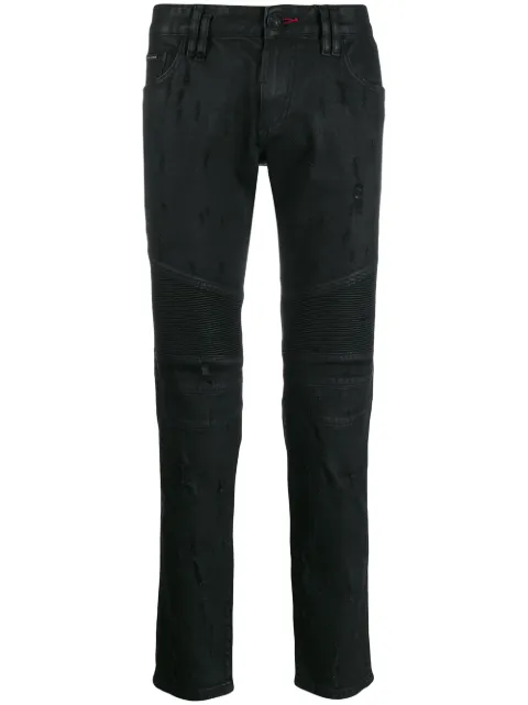 Philipp Plein fitted biker jeans