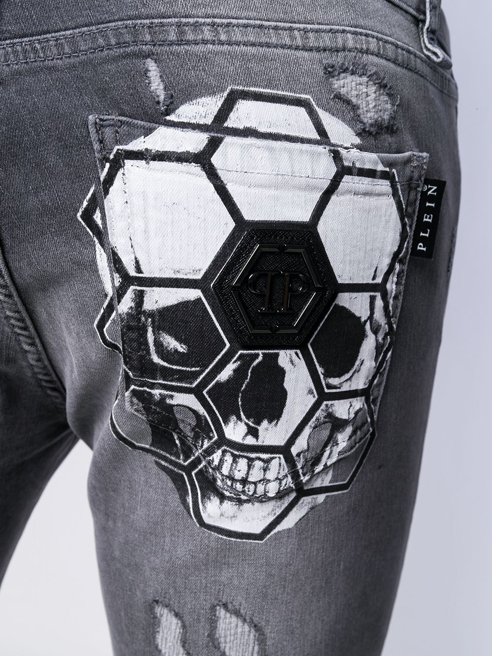 фото Philipp plein джинсы кроя слим с принтом skull