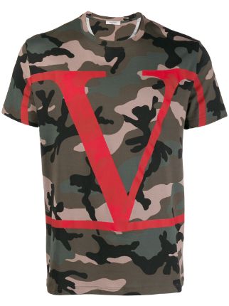 Valentino Garavani VLOGO Camouflage T shirt Farfetch