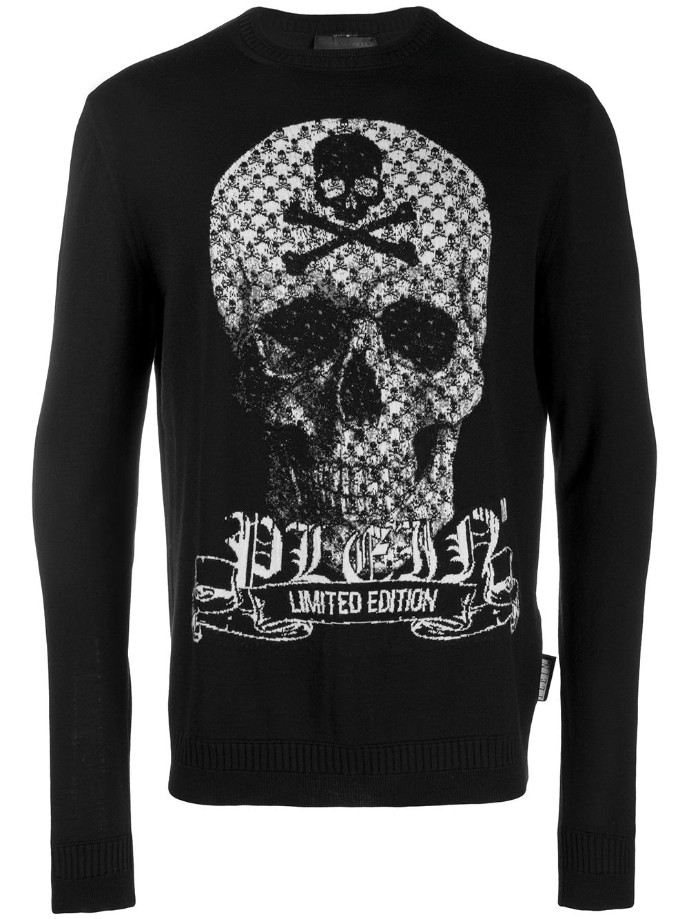 фото Philipp Plein трикотажный джемпер с вышивкой Skull