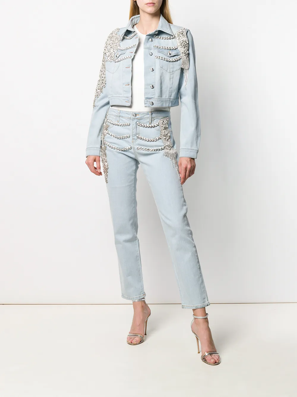 Image 2 of Philipp Plein Crystal embellished denim jacket