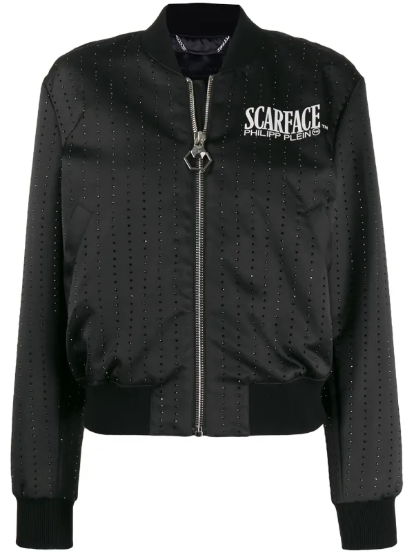 Philipp Plein Bomberjack Met Scarface Farfetch Philipp Plein Scarface Bomberjack Farfetch