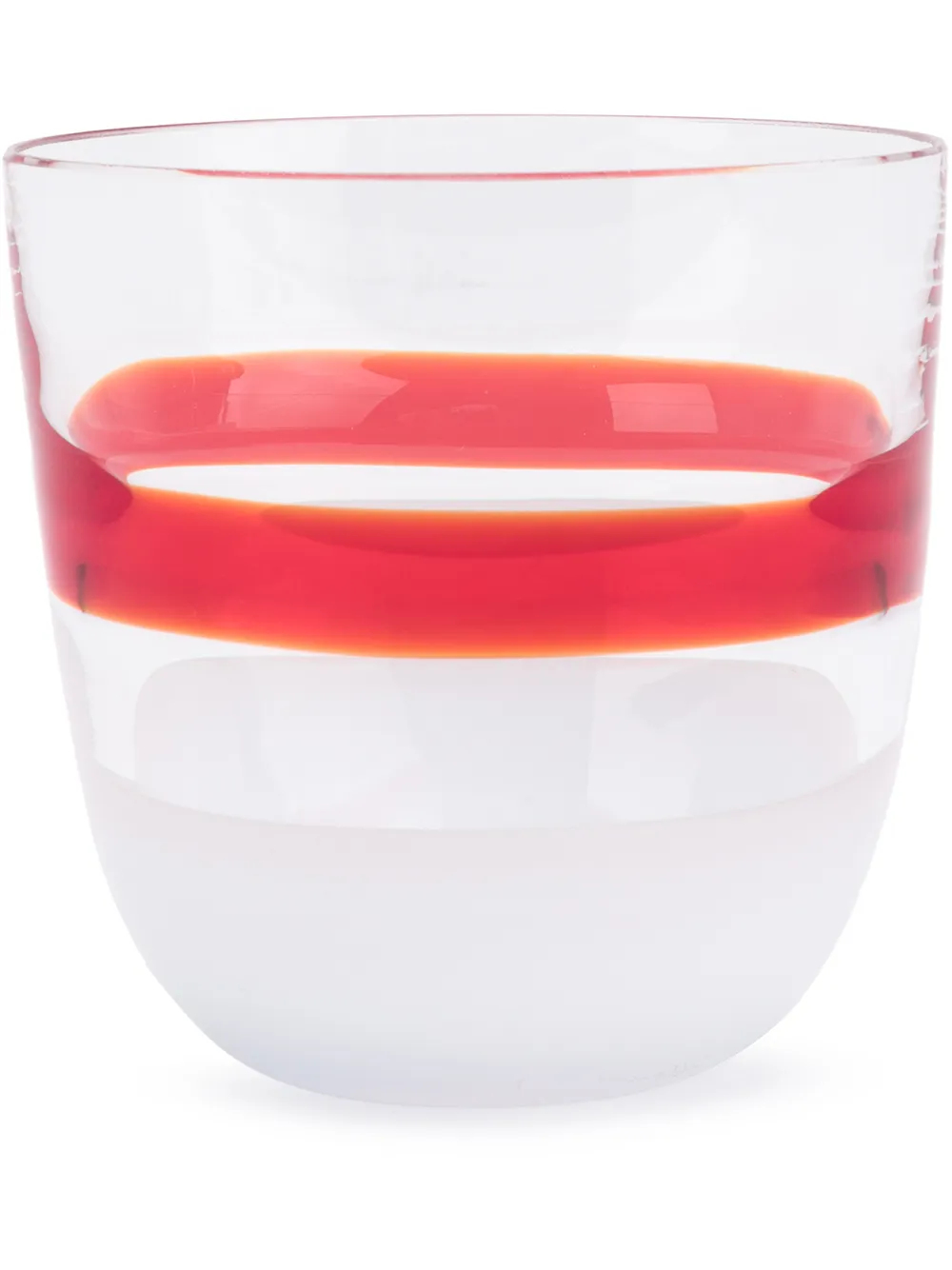 

Carlo Moretti vaso con motivo de rayas - Rojo