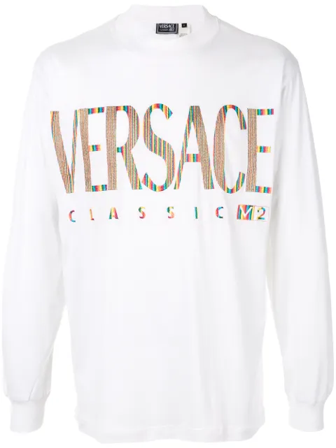 Versace Pre-Owned تيشيرت بأكمام طويلة وطبعة شعار