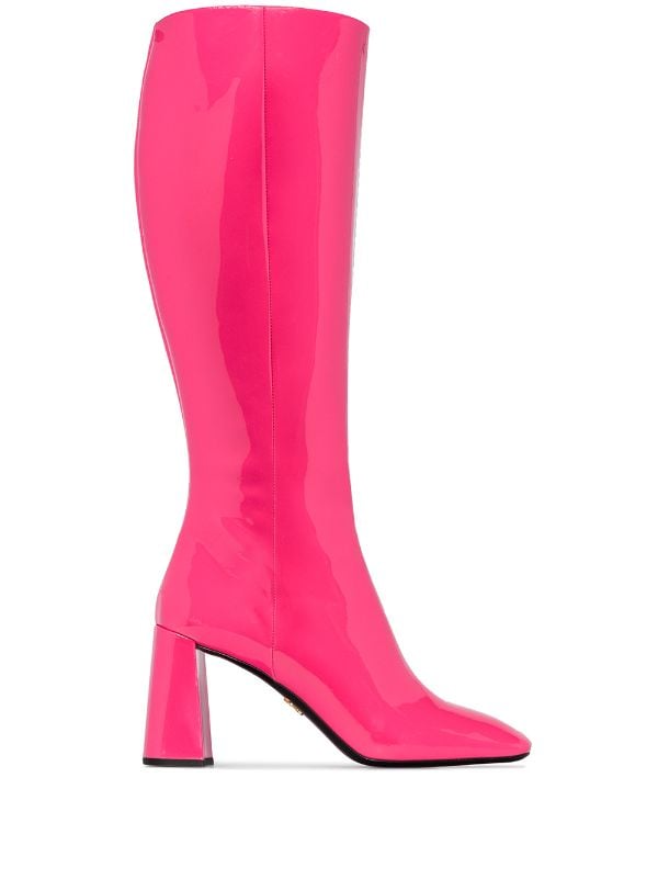 pink high heel boots