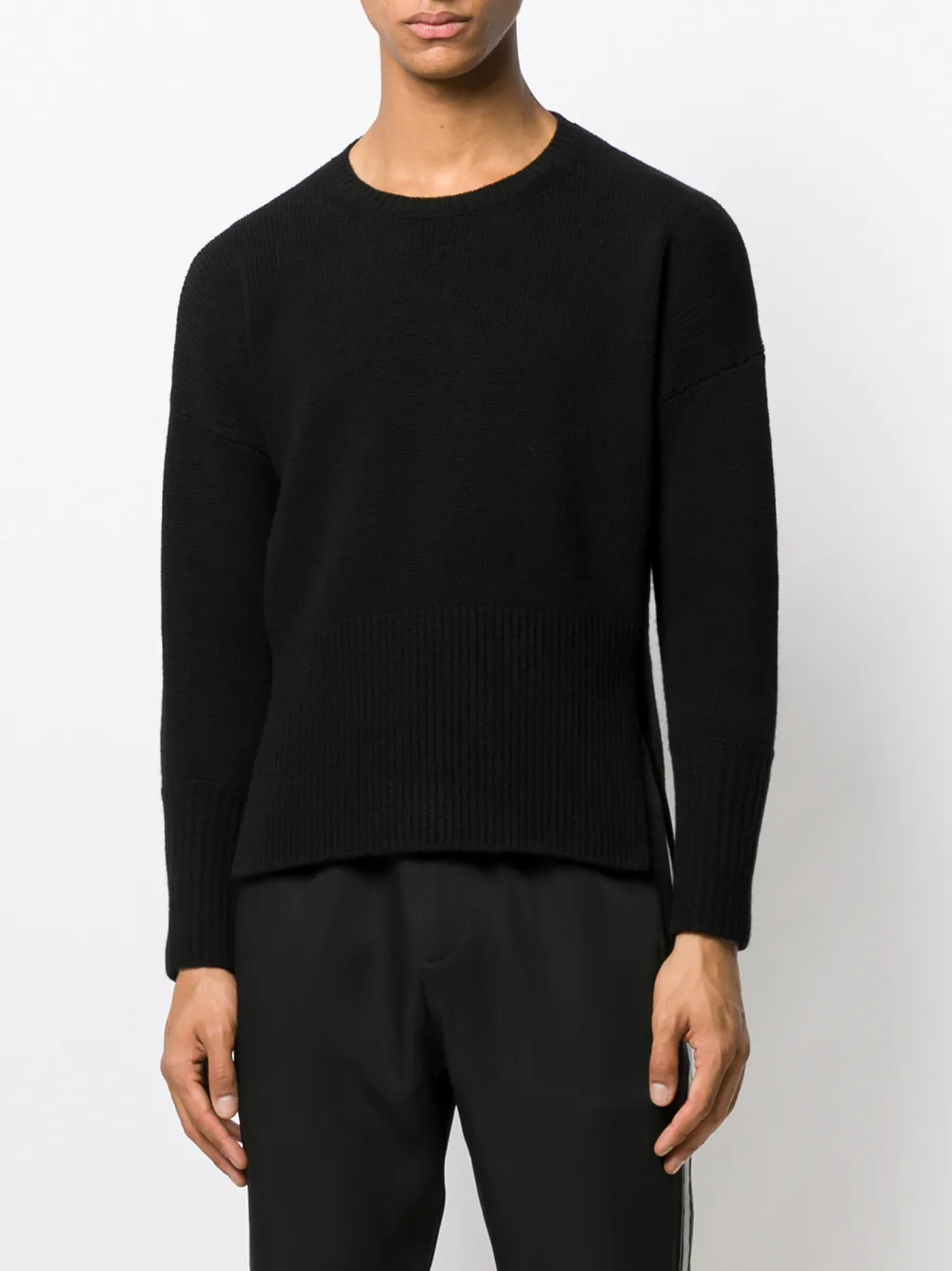  Valentino Garavani Logo-jacquard Cashmere-blend Jumper - Black 