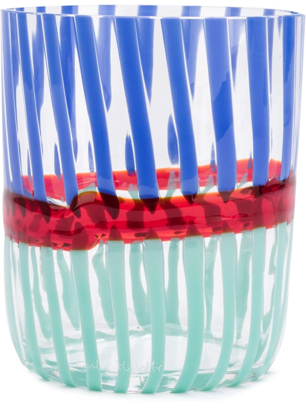 Shop Carlo Moretti Patterned Stripe Glass In Blue