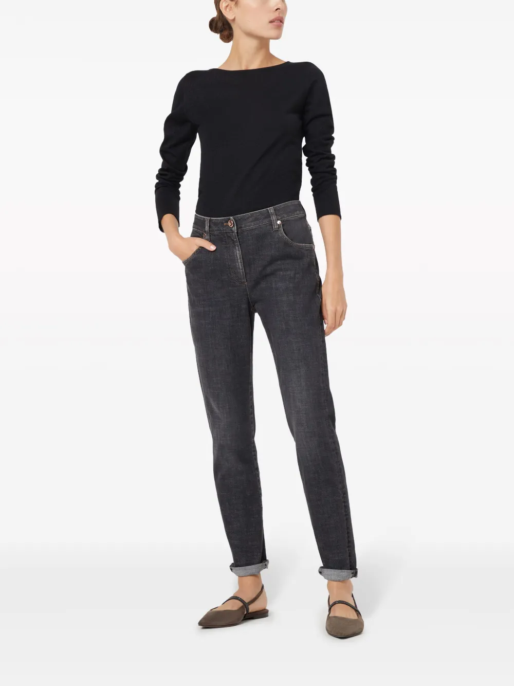 Brunello Cucinelli Round Neck Jumper In Black
