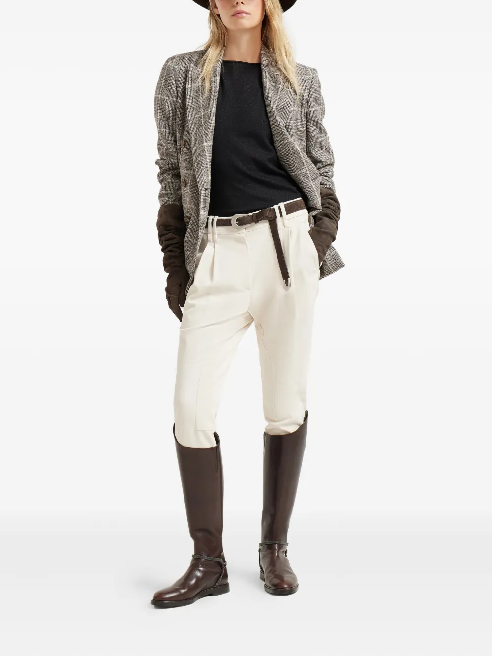 Brunello Cucinelli cashmere-blend boat-neck jumper | Knitted Sweaters | Image 2