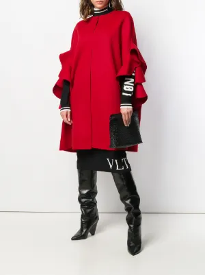 【タグ付き美品】VALENTINO ダブルケープコート 白 コンパクトドラップ タグ付き美品】VALENTINO ダブルケープコート 白 コンパクトドラップ