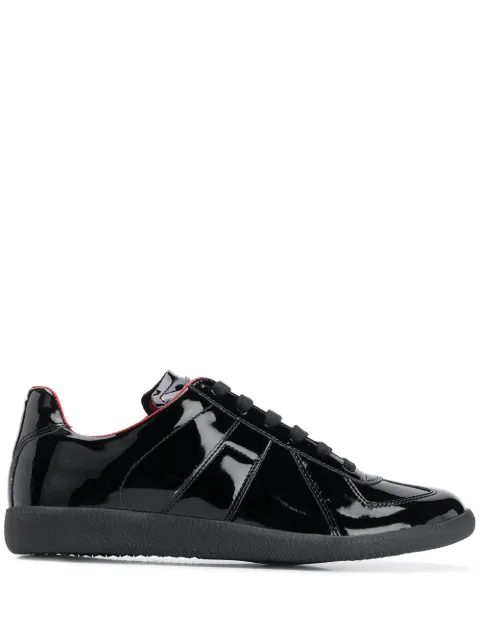 Click to view more detailed imagery on our partner's website Maison Margiela Replica Patent Leather Sneakers In Black In H1953 Black/red