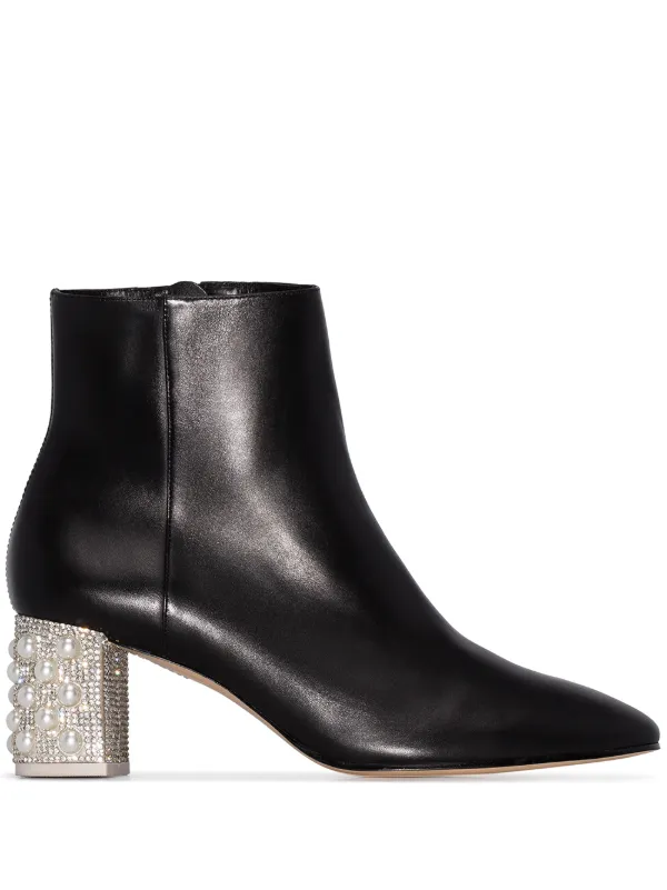 embellished heel boots