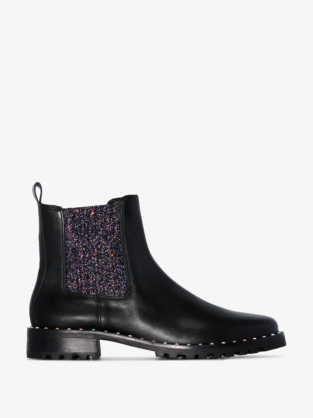 Sophia Webster Boots SOPHIA WEBSTER BLACK BESSIE GLITTERED CHELSEA BOOTS