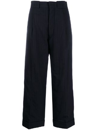 Shop Maison Margiela oversized pinstriped trousers with Express ...