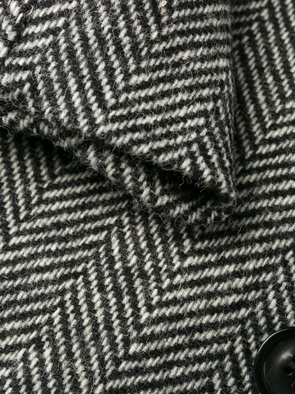 Shop white & black Maison Margiela herringbone coat with Shop white & black Maison Margiela herringbone coat with