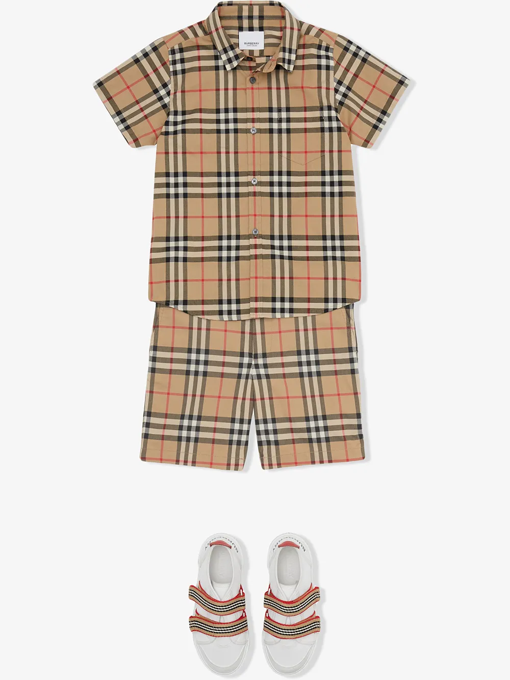 Burberry Kids Geruit shirt - Bruin