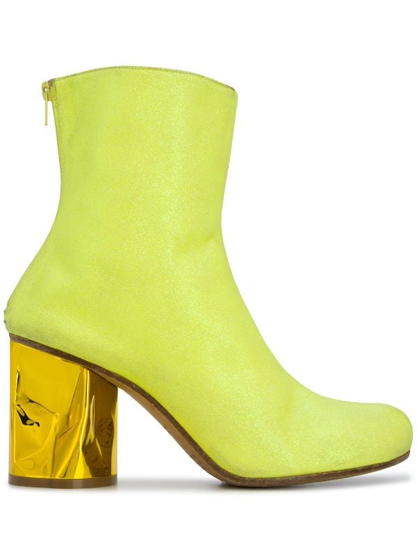 yellow ankle boots heels