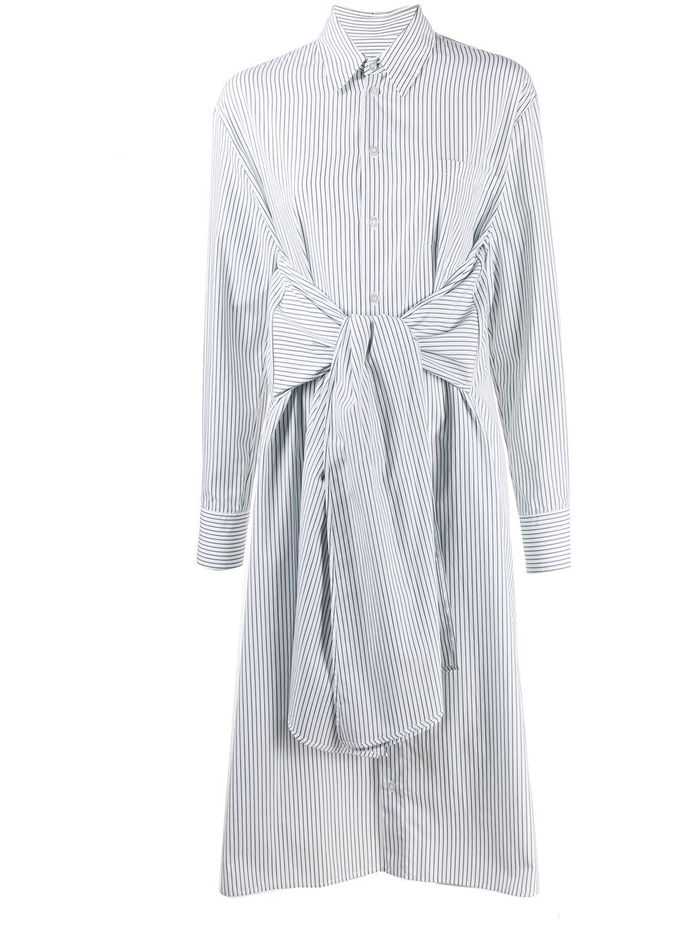 фото Mm6 maison margiela платье-рубашка с поясом на завязке