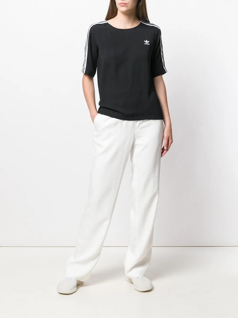 adidas T-shirt met drie strepen Zwart