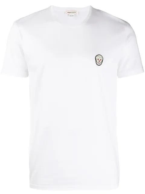 Click to view more detailed imagery on our partner's website Alexander Mcqueen Embellished Skull-AppliquÉ Cotton-Jersey T-Shirt In White