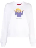 Mostly Heard Rarely Seen 8-Bit Shrug crew neck sweatshirt - White