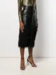 Saint Laurent faux-feather trim fitted skirt
