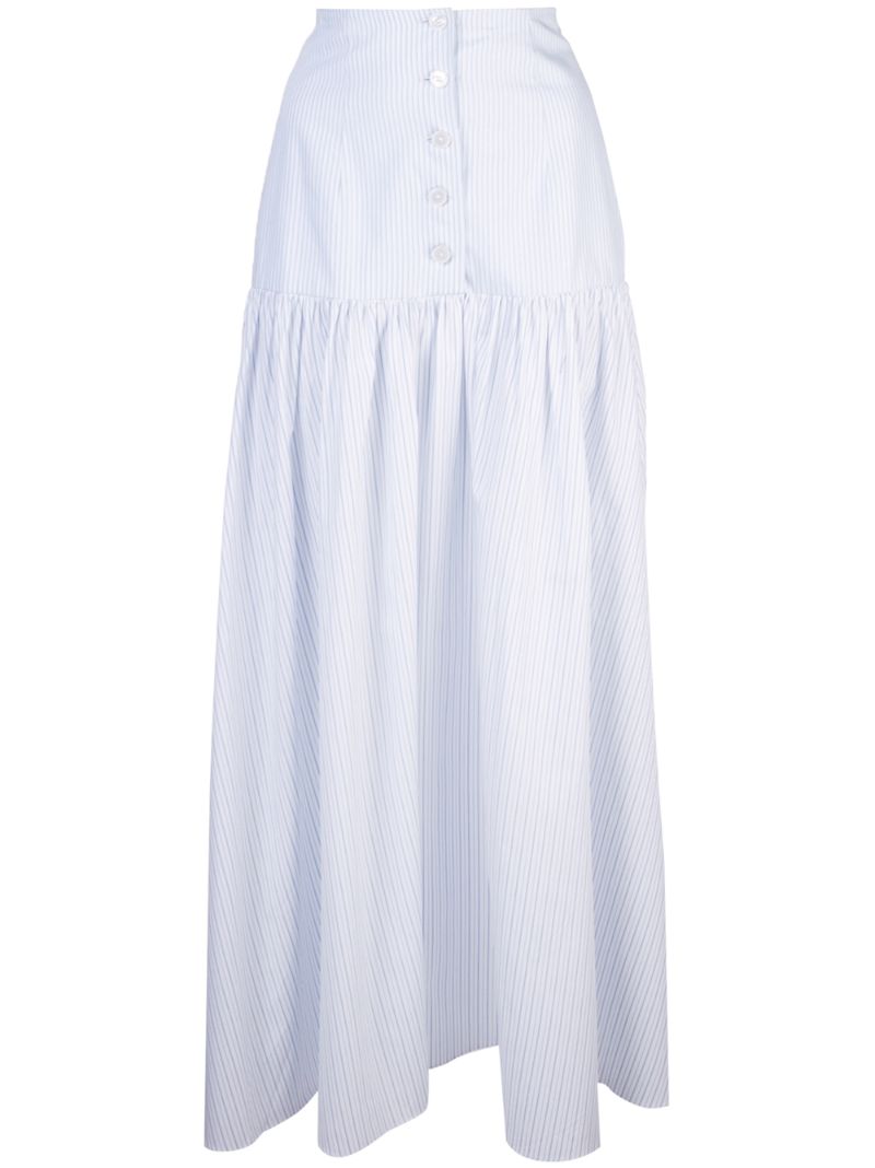 Arias Button Front Skirt In White | ModeSens