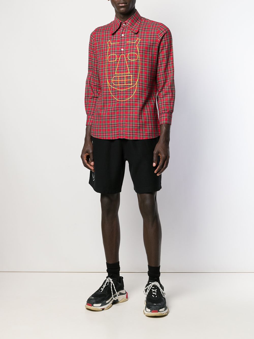 Pre-owned Walter Van Beirendonck 2003/04's Pixidust Checked Shirt In Red