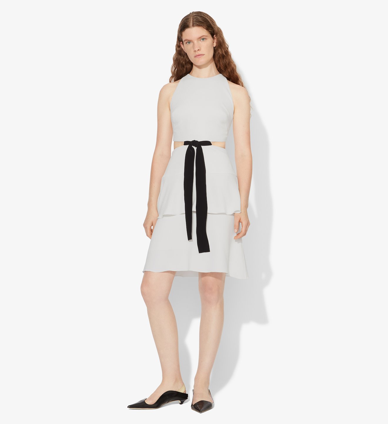 Crepe Cut Out Tie Dress