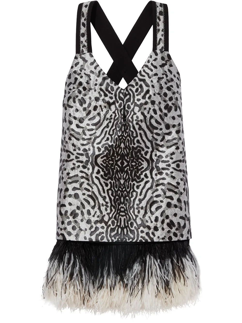 PROENZA SCHOULER FEATHER TRIMMED SHORT DRESS