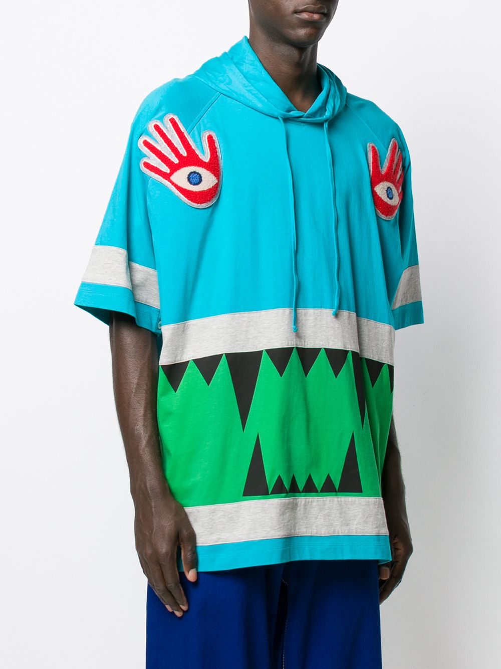 фото Walter Van Beirendonck Pre-Owned футболка 2011/12-х годов Hand On Heart с капюшоном на шнурке