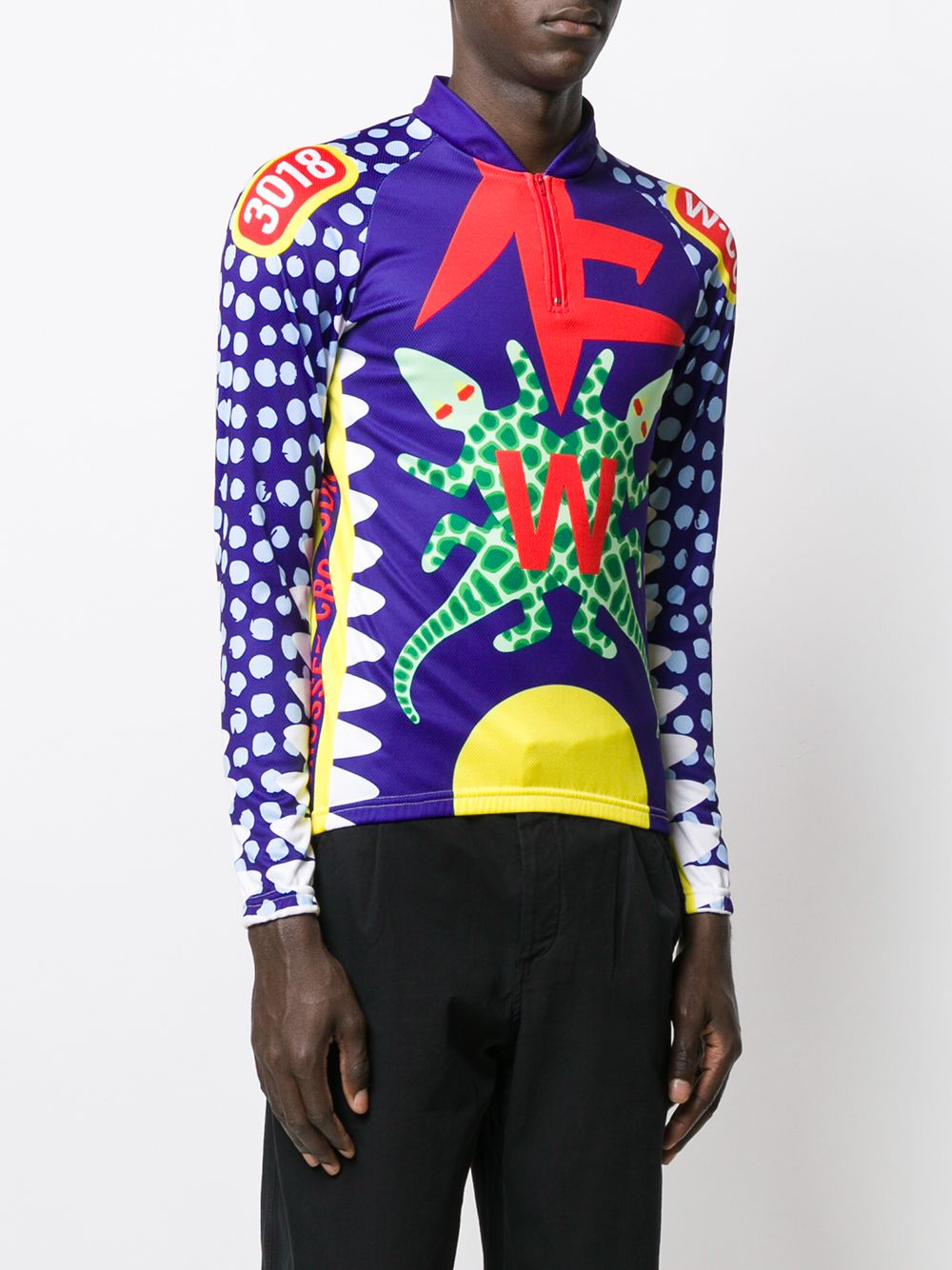 Pre-owned Walter Van Beirendonck 2014/15's Crossed Crocodiles Growl Cycling T-shirt In Purple