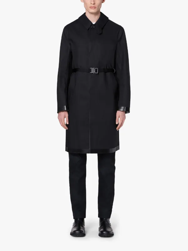 ALYX Black Bonded Cotton Belted Coat | Mackintosh